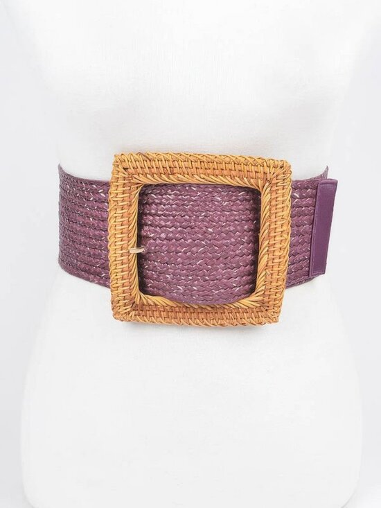 Bamboo Buckle Wide Stretch Belt main image 2